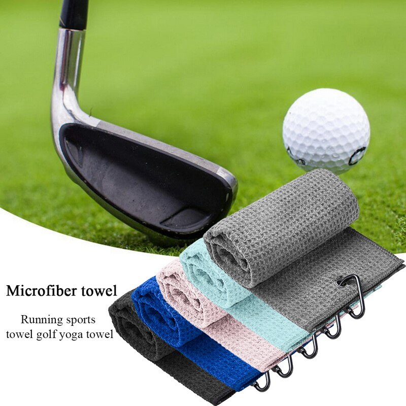 Golf Handtuch Waffel aufbringen Baumwolle Mit Karabiner Reinigung Handtücher Mikrofaser Haken Reinigt Vereine Bälle Hände
