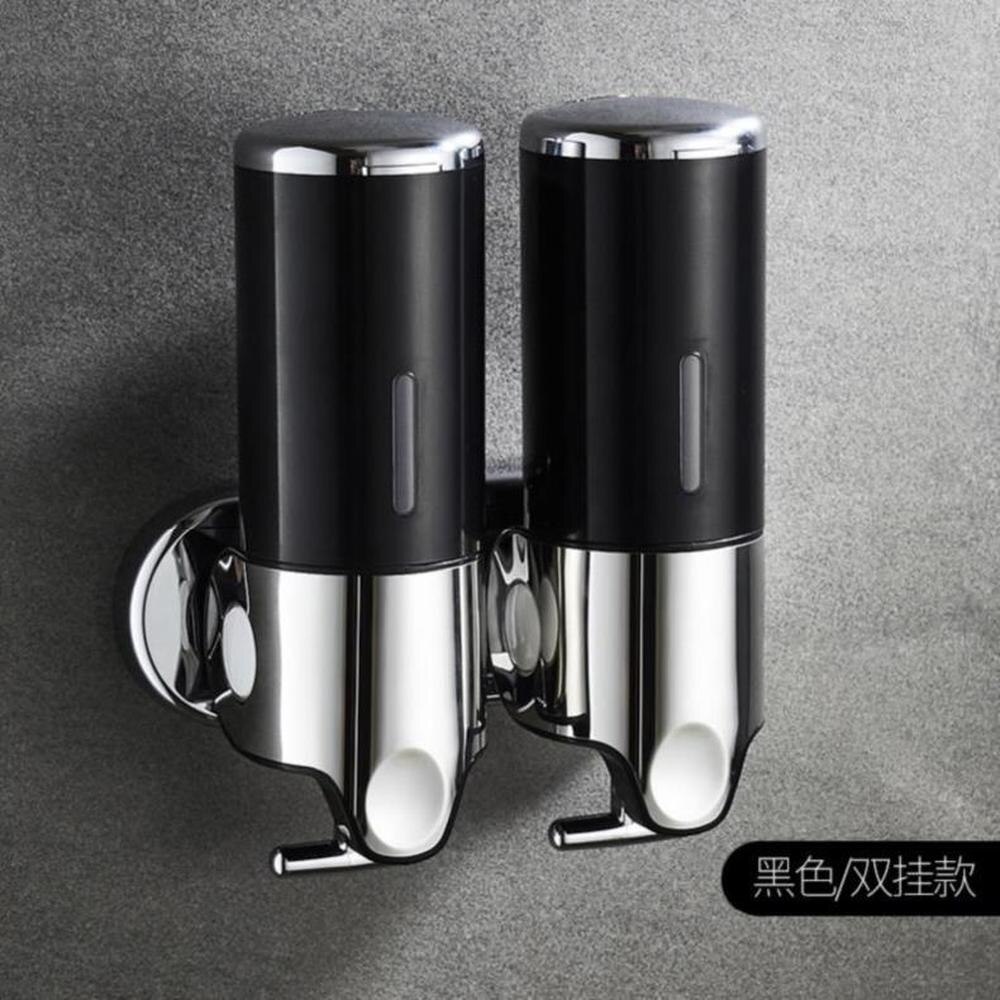 Zauberstab Montiert Dusche Spender einstellen-Edelstahl Hand Seife Spender Shampoo Spender für Dusche Zauberstab 3 Kammer 17 unzen/500mlX2: Schwarz-1000ml
