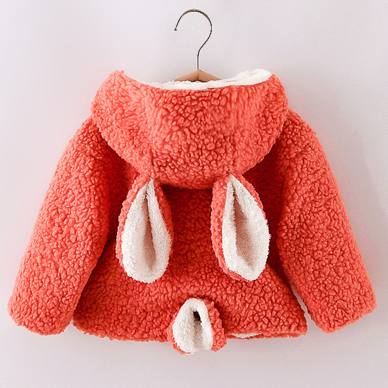 Vestiti per bambina giacca per bambina autunno e inverno bambini più giacca calda spessa in velluto giacca da ragazza con cappuccio in lana di agnello: Arancione / 6-12M 80