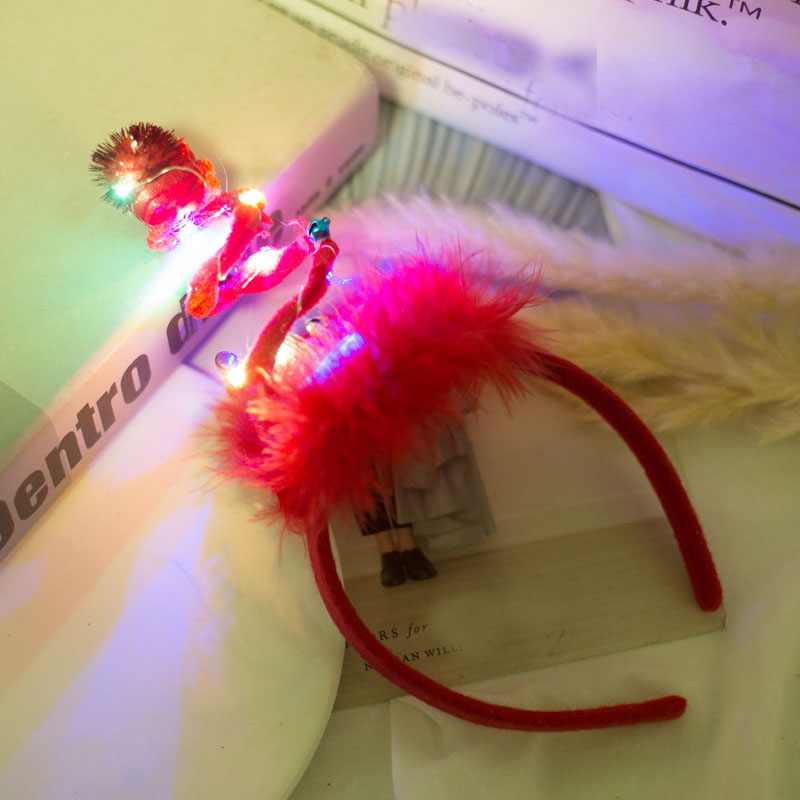 LED Glow Light Tree Spiral Spring Bell Headband Hair Band Party Hairband Cosplay Birthday Luminous Festival Costume: 1