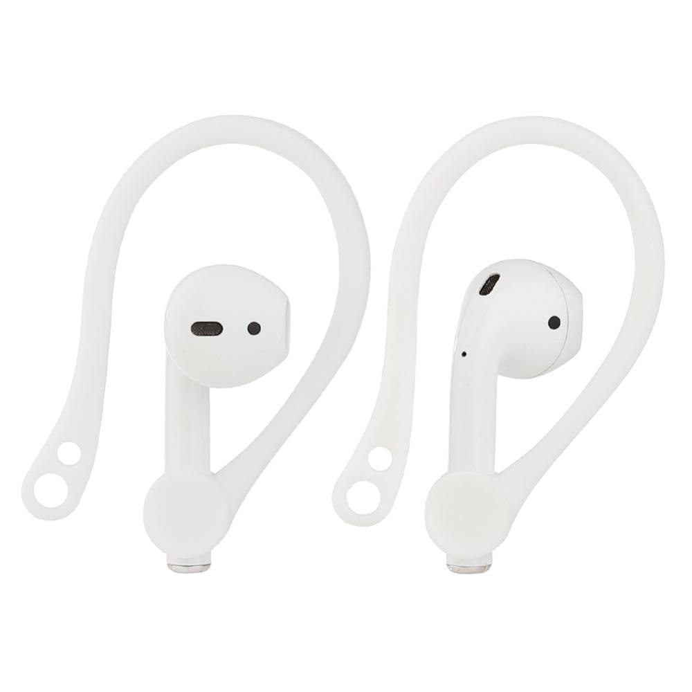Protective Air pods Earhook Holder for Airpods 2 Apple Wireless Earphone Ear Hook Earpods Silicone Sport Anti-lost Accessories: High quality White