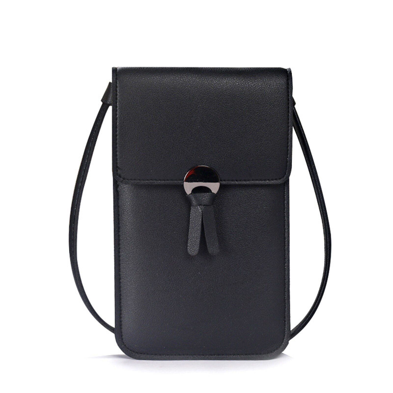 Vrouwen Meisjes Aanraken Screen Handtas Tassel Pu Lederen Schoudertas Voor Telefoon H9: Black