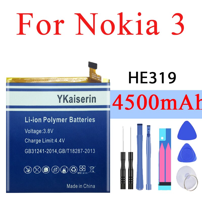 Batterie 1020 mAh pour Nokia 3 TA-1028 TA-1032 TA-1038 TA-4500, HE319 HE330, avec numéro de suivi, en Stock