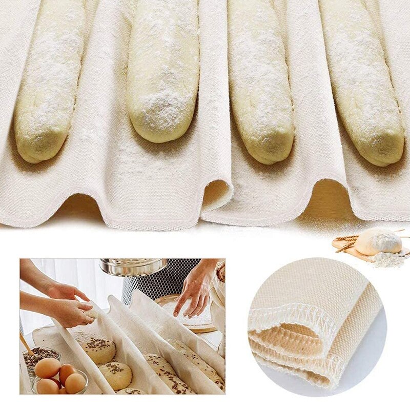 Bread Making Tools and Supplies 4 Set, Bread Proofing Cloth (17.7inch x 30.3inch), Bench Scraper for Baking, Bread Lame