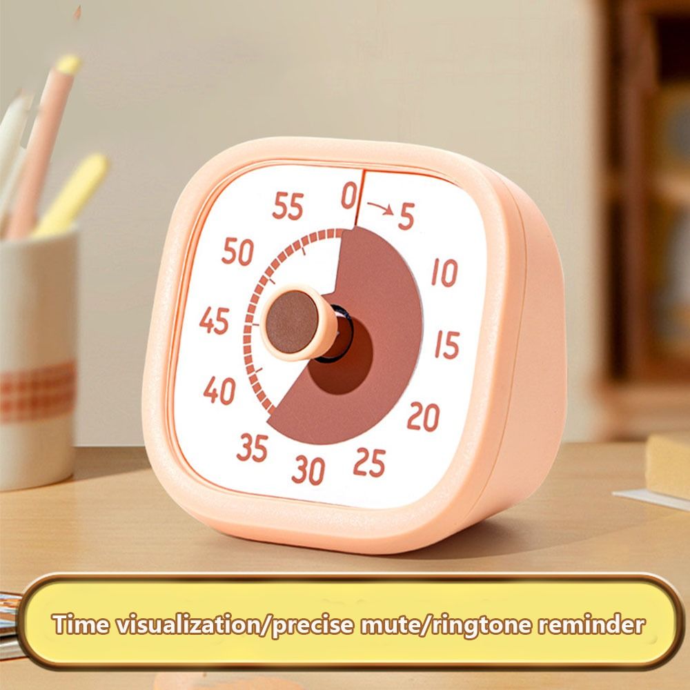 Square 60 Minutes Visual Timer Ultra Silent Visualization Countdown Timer Self-discipline Alarm Clock Kitchen Timer Reading Room