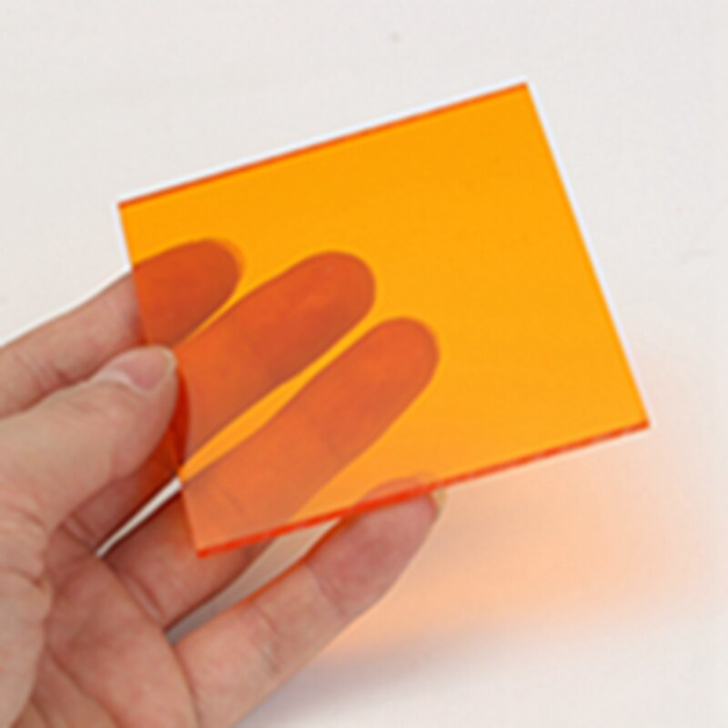 Feuilles de plexiglas teintées (PMMA) en acrylique Transparent | 100x100x2.8mm, plaque acrylique noir/blanc/rouge/vert/orange: Transparent orange