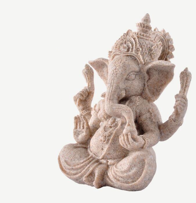 God of Wealth Hand Carved Sandstone Resin Seated G... Grandado