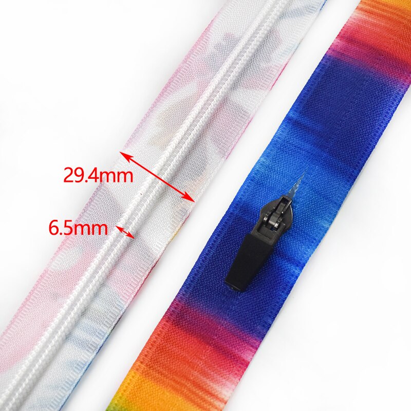 2/4M 5# Printed Invisible Nylon Zippers Handbag Travel Bag Plastic Sewing Zipper Zips Repair DIY Luggage Garment Accessories