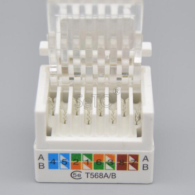 SeTo RJ45 Cat5e Network Lan Plug Module RJ45 Cat5e Connector Keystone For Wall Plate Socket