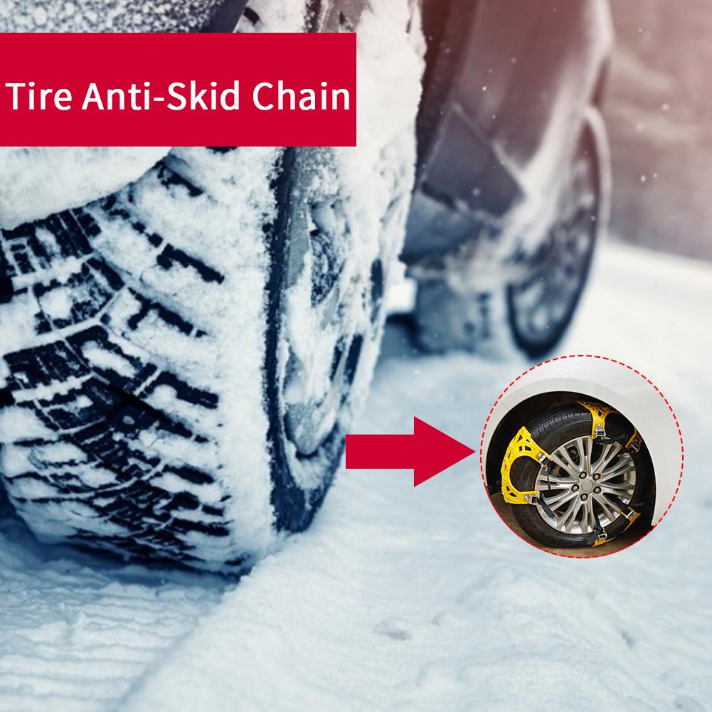 6pcs Car Tire Snow Chain Rubber Snow Chain Winter Snow Relief Supplies Perfect Grip Easy To Install For Cars Universal