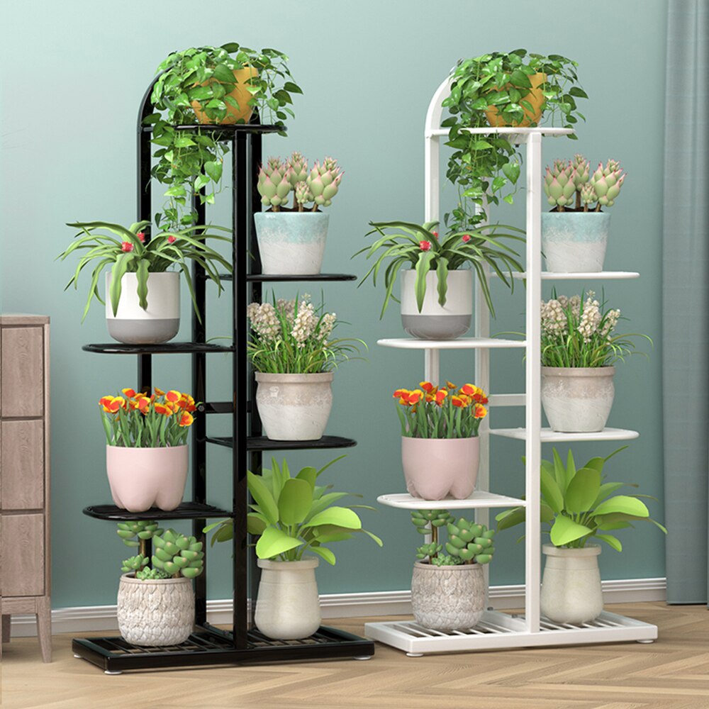 Multi-tiers Flower Plant Holder Stand Rack Light Luxury Metal Plant Stand Balcony Garden Flower Plant Stand Bonsai Display Shelf