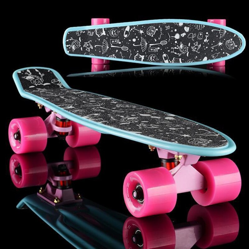Halkskydd 22- tums board klistermärke skateboard klistermärke solid/tryckt vattentätt självhäftande enkel rocker sandpapper för penny board