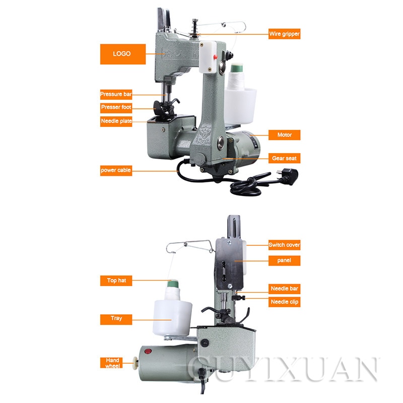 Multifunctional sewing machine Small portable electric sealing machine Woven snakeskin rice bag packing and sewing machine