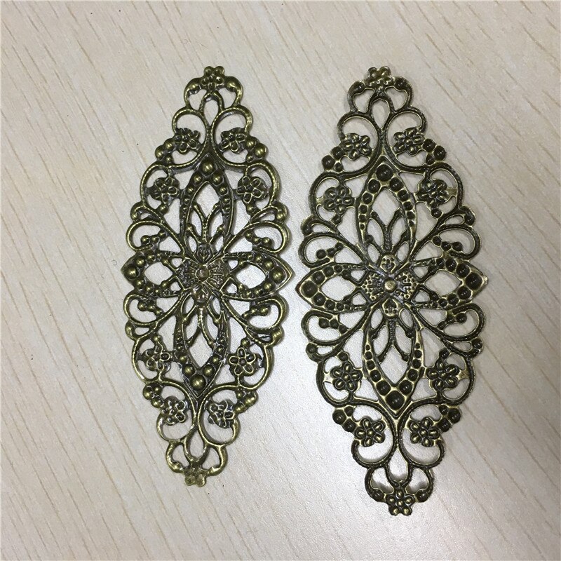 Metal Cabochon Filigree Hollow Flower Wraps Flatback Embellishments Scrapbooking For DIY Handmade Crafts,30PCs