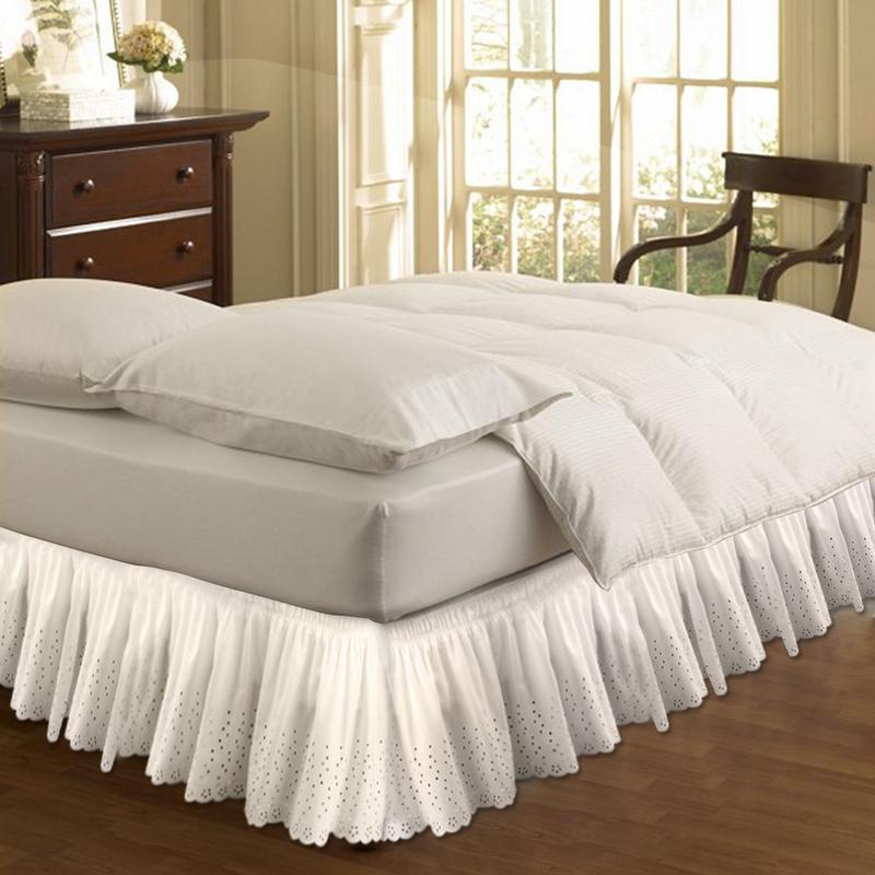 Couvre-lit en tissu brossé à volants | Couvre-lit sans Surface, taille roi reine, couvre-lit à bande élastique, couvre-lit hauteur