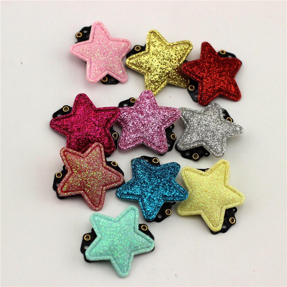 10Pc Baby Met Fijne Piekerige Haar Mini Klink Wisp Clip Pasgeboren Shining Star Hair Clips Baby Haarspeld Baby Meisjes pailletten Haarspeld