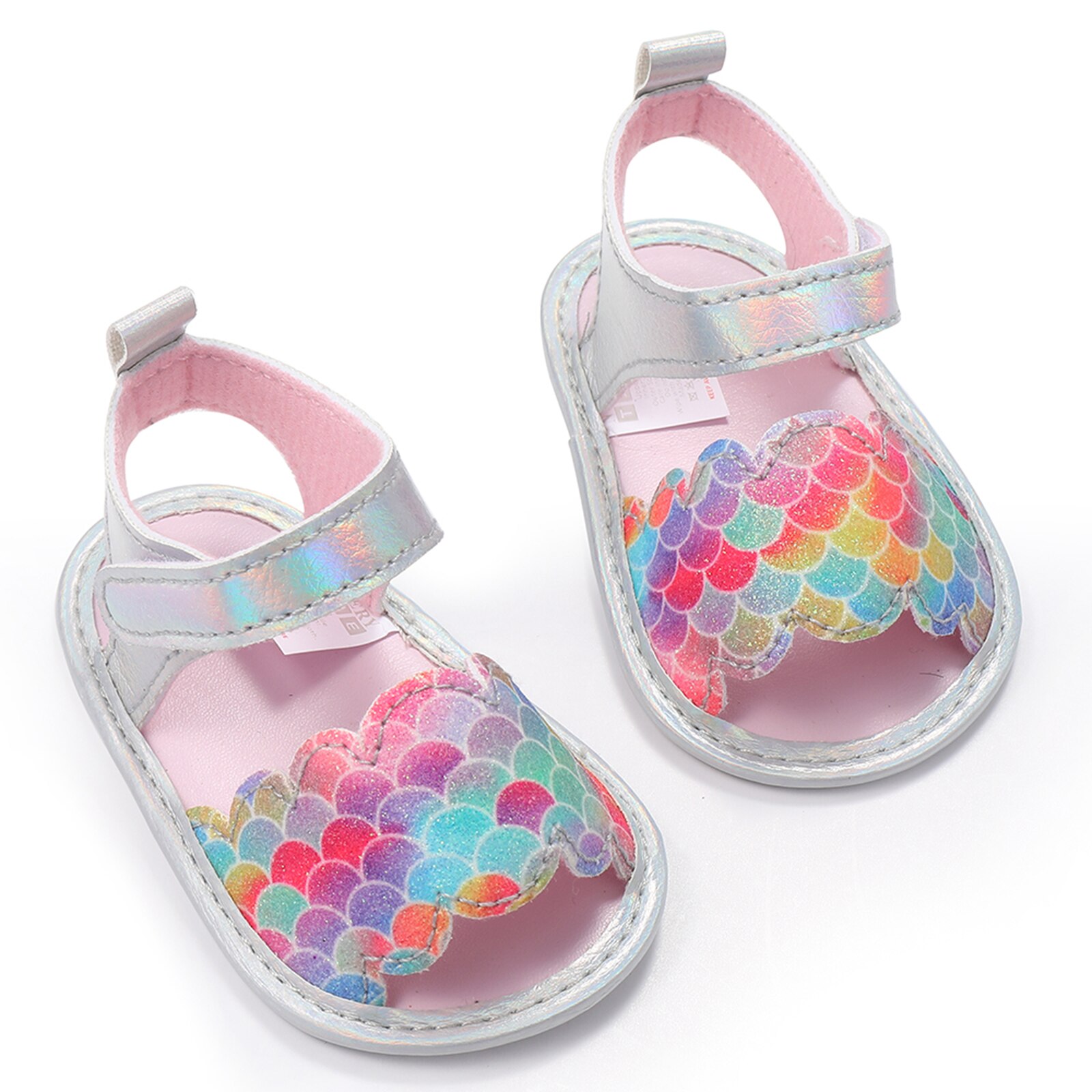 Baby Sandals Toddler Fish Scale Patterns Anti-Slip Footwear Walking Shoes Prewalker For Summer 3-9 Months: 6-9Months