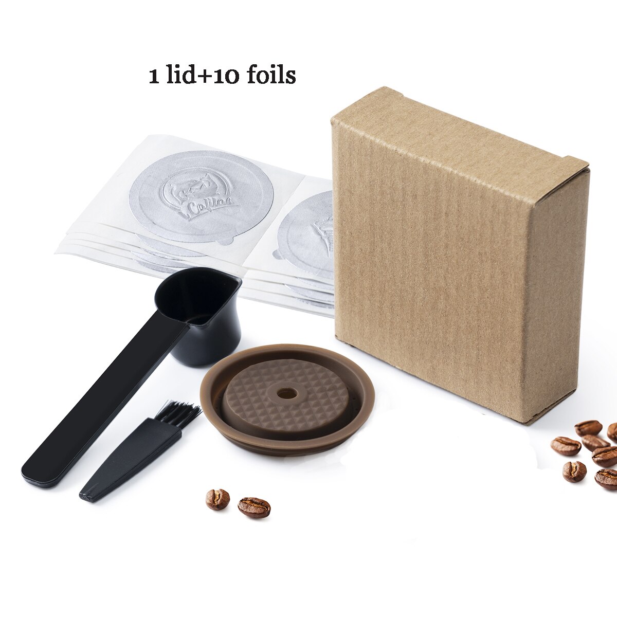 Food Grade Silicone Reusable LId/ Cover for Veruto Coffee Capsule for Vertuoline Machine Fit for 40ml 150ml 230ml Original icafi: 1pc-10foil