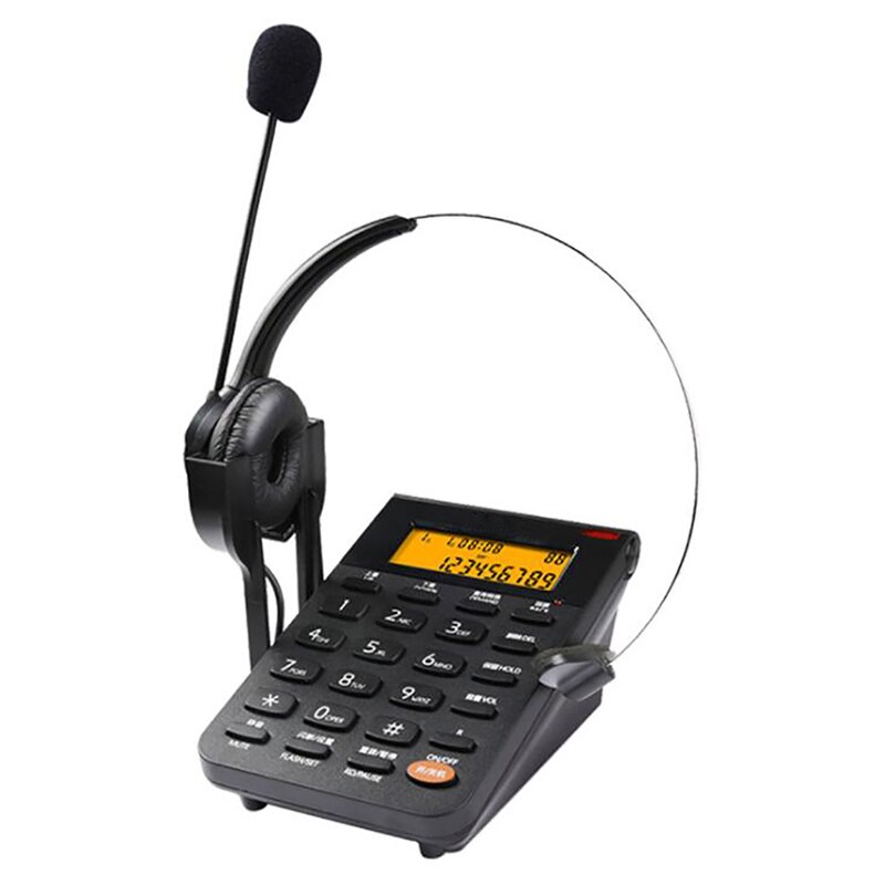 Draadgebonden Telefoon Met Headset &amp; Toetsenblok, Caller Id, Computer Opname, Backlit, verstelbare Volume Voor Huis Call Center Office