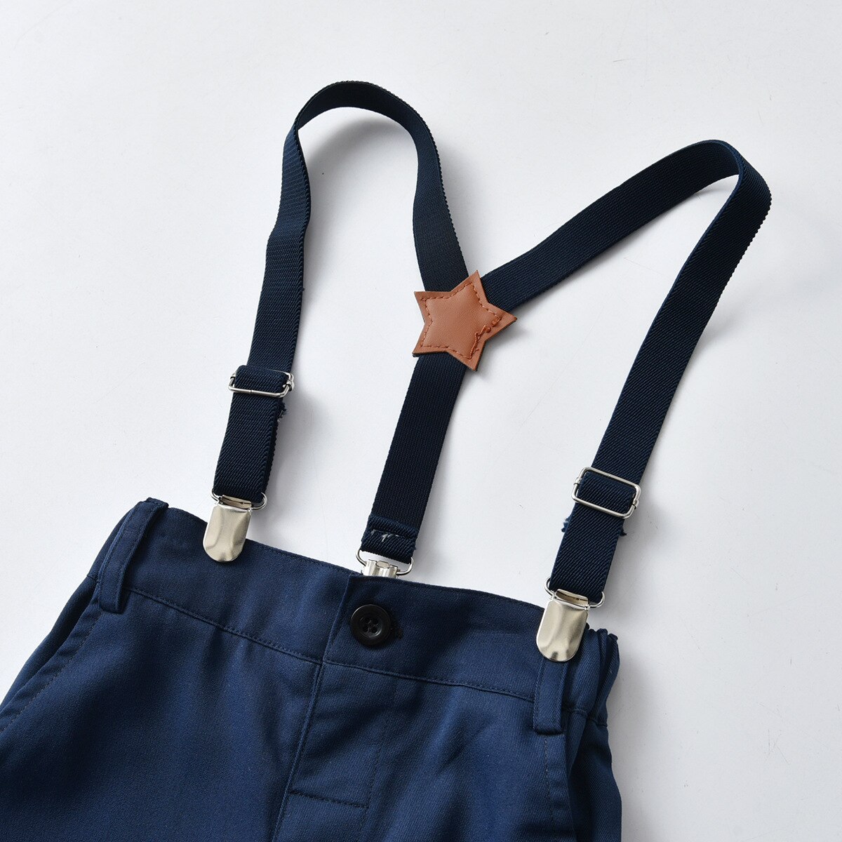 2022 Lente Jongen Lange Mouwen Gestreept Overhemd Pak Europese Amerikaanse Stijl Kinderen Peuter Shirt Strap Broek Kleding Jongens Sets