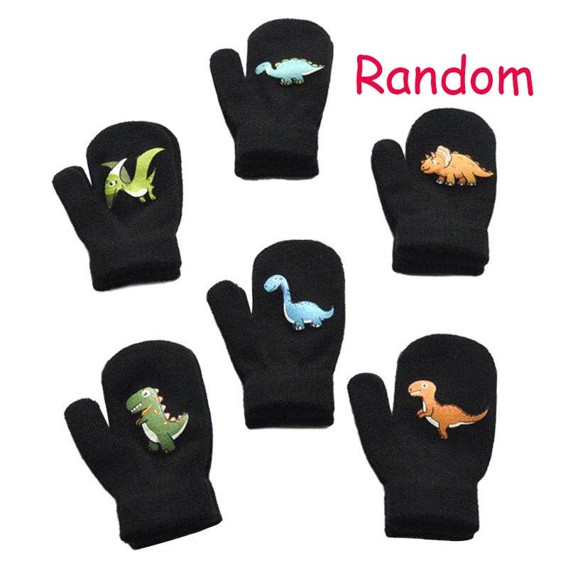 1 paire PVC anti-dérapant tricot gants enfants extérieur Camouflage Robot pelle dinosaure imprimer hiver mitaines Sport gants enfant: 18