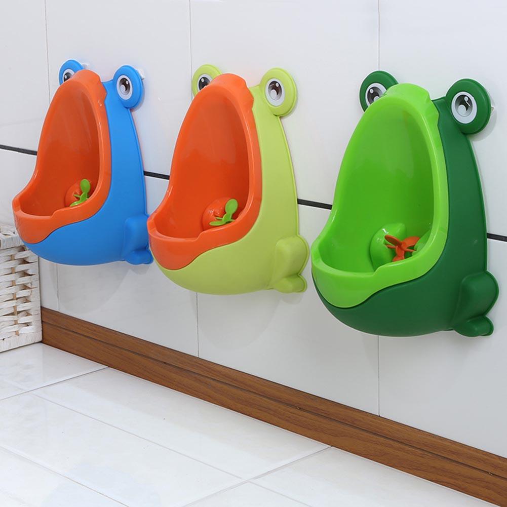Børn toddler potte toilet træning tegneserie frø wc badeværelse hængende urinering træner drenge urinal tegneserie frø form miljøvenlig