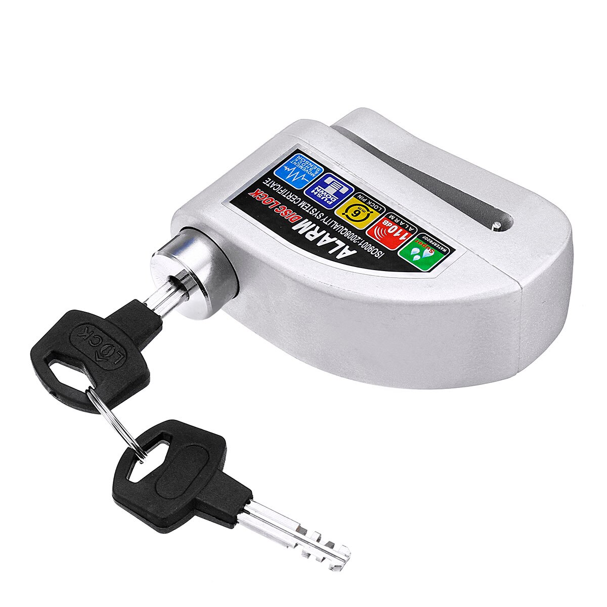 2m/6ft Metal Motorcycle Scooter Security Anti-theft Wheel Disc Brake Lock Alarm Kit Reminder Cable Alarm Lock Bike Brake Bag