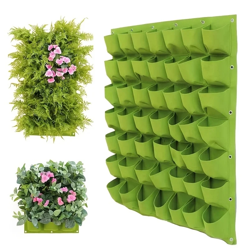 Flerlomme plantepose filt grønnsaker frukt blomster dyrkeposer for planter hengende vertikalt hjem hageverktøy plantesåpotte