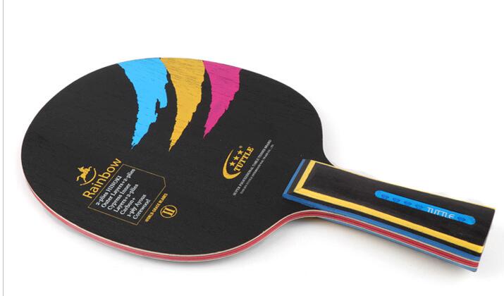 Tuttle Regenboog 7ply Carbon Fiber Tafeltennis Paddle/Tafeltennis Blade / Pingpong Blade: FL long handle