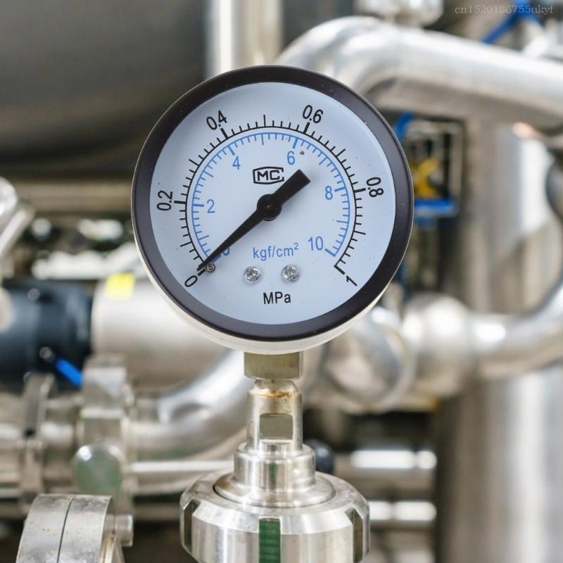 Pneumatisches Luftdruckmessgerät, mechanisch, 0–10 Bar, 1/4 Vakuummeter für Kompressor
