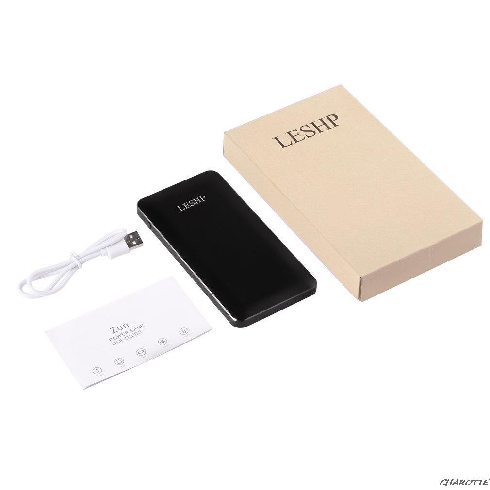 LESHP PowerBank Aluminum Alloy 3.7V 10000MA 37Wh Universal Portable External Battery Pack Compact Ultra-slim Easy To Carry