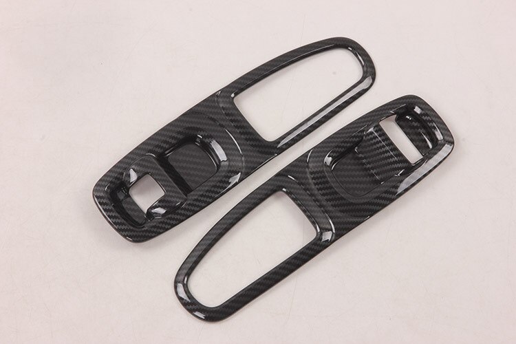 Toepasselijk Voor Ford Quanshun/Transit-Abs Black Carbon Fiber Patroon Innerlijke Armsteun Frame Glas Schakelaar