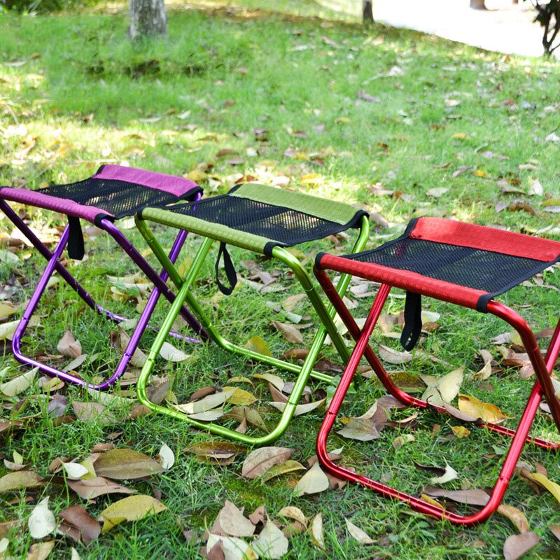 Foldbar udendørs campingstol bærbar letvægts picnic fiskeri klatring aluminium klud fiskeri rejse skammel lejr møbler