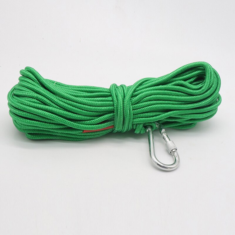 10M/20M Escape Touw Outdoor Klimmen Veiligheid Rescue Rivieren Salvage Touwen Met Karabijnhaak: Green / 10 metres