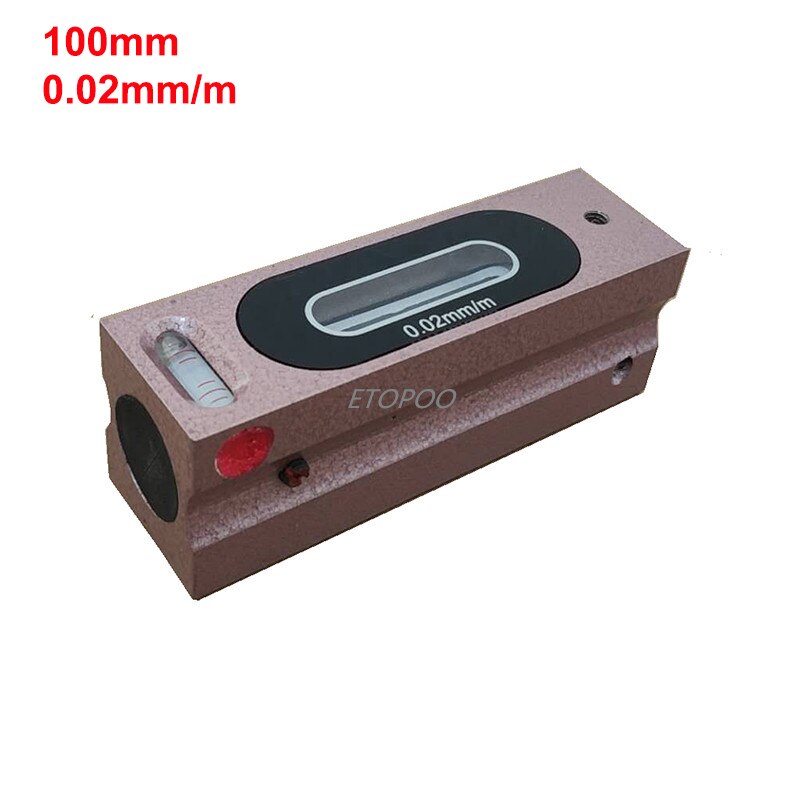 Livello A Bolla Di Precisione In Acciaio Al Tungsteno - 150mm Con Custodia In Legno - Risoluzione 0,02 Mm/m