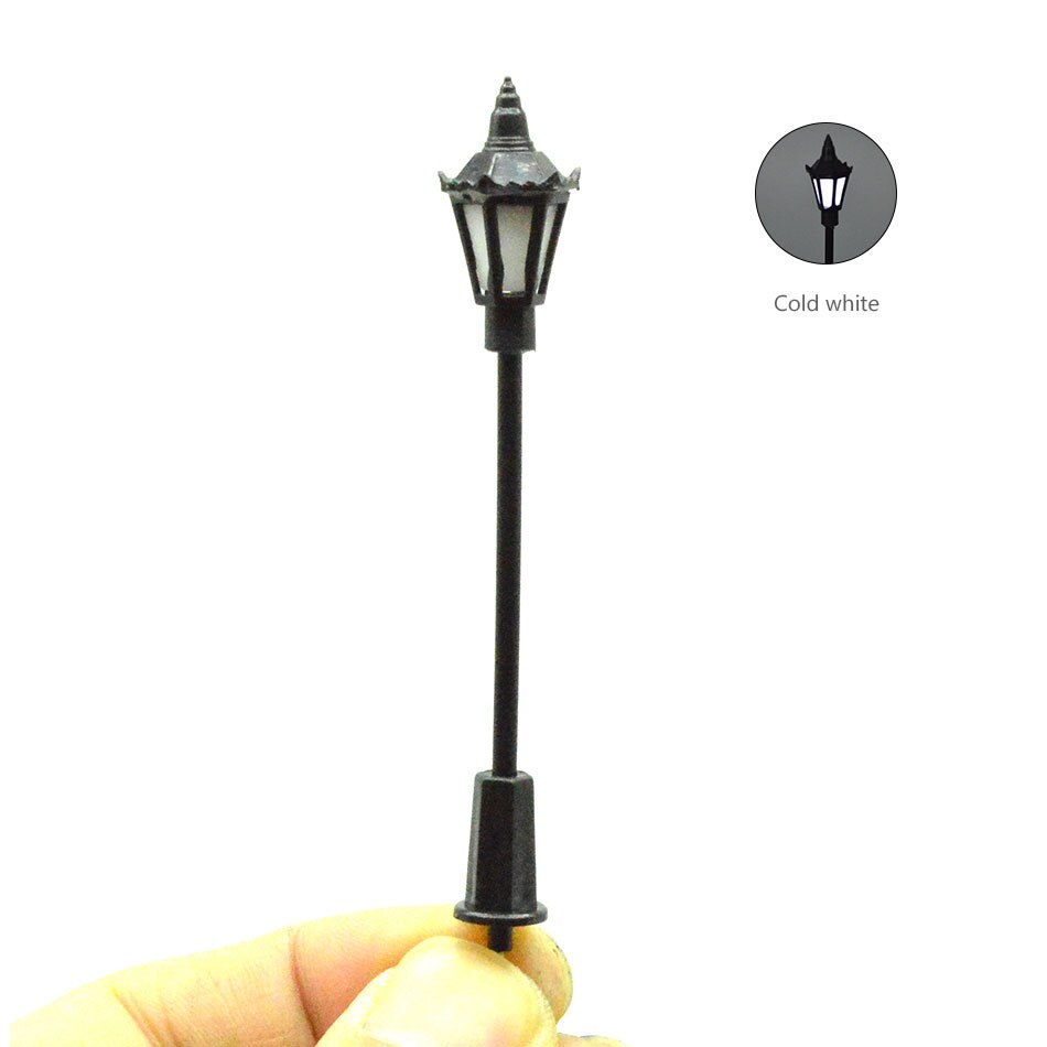 Tuin Licht Miniatuur Model Lamp 3V Led 7Cm Lantaarnpaal Voor Model Trein Landschap Landschap Zand Tafel Layout 10 stuks: coolwhite