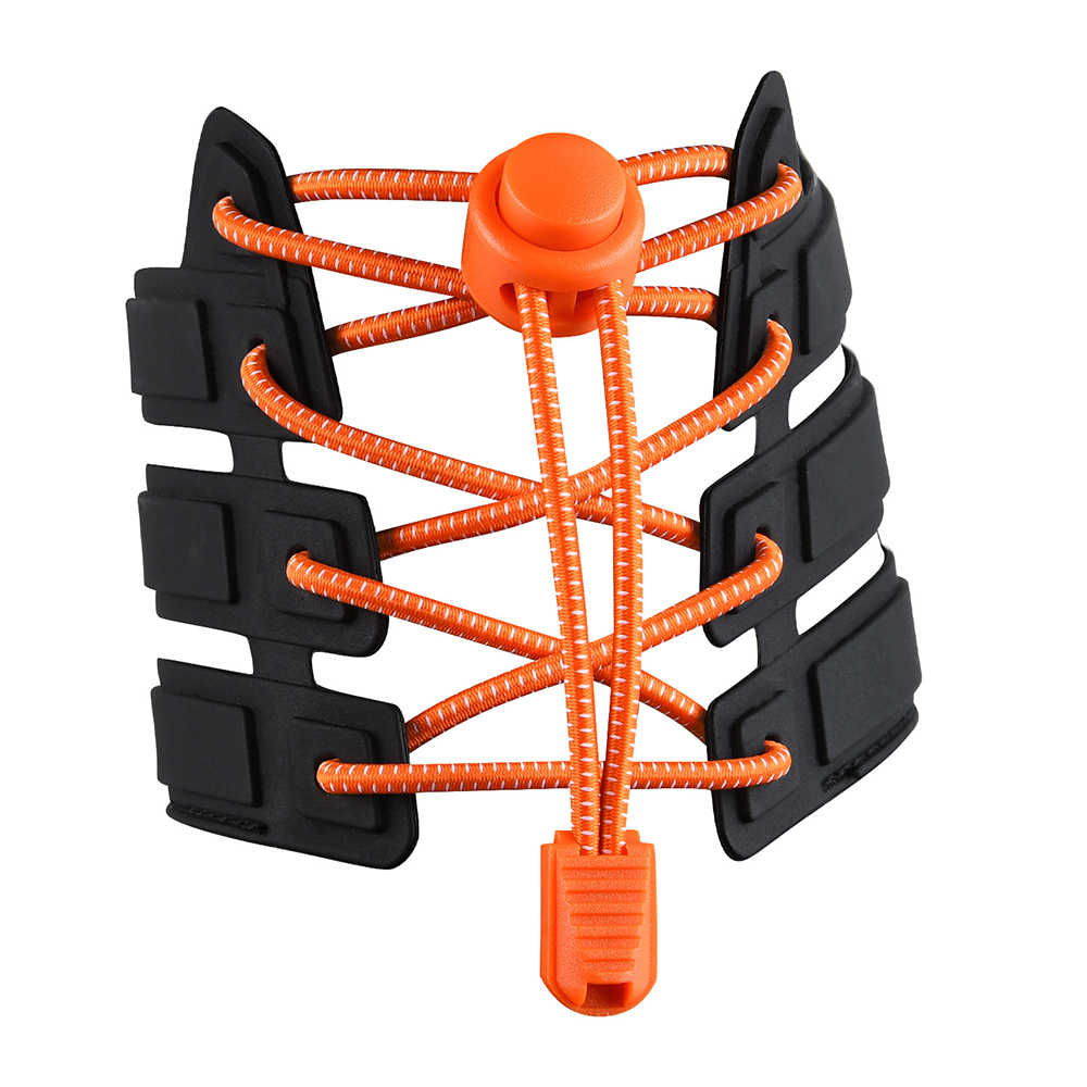 Cordones elásticos de goma para zapatillas, cordón de zapato que No se ata, cierre de estiramiento, 23 colores, 3 pares,: orange