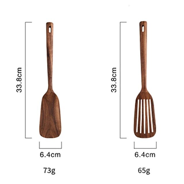 Thailandia Teak Legno naturale Stoviglie Cucchiaio Mestolo Turner Lungo Colino per riso Zuppa Skimmer Cucchiai da cucina Scoop Set di utensili da cucina: Radura