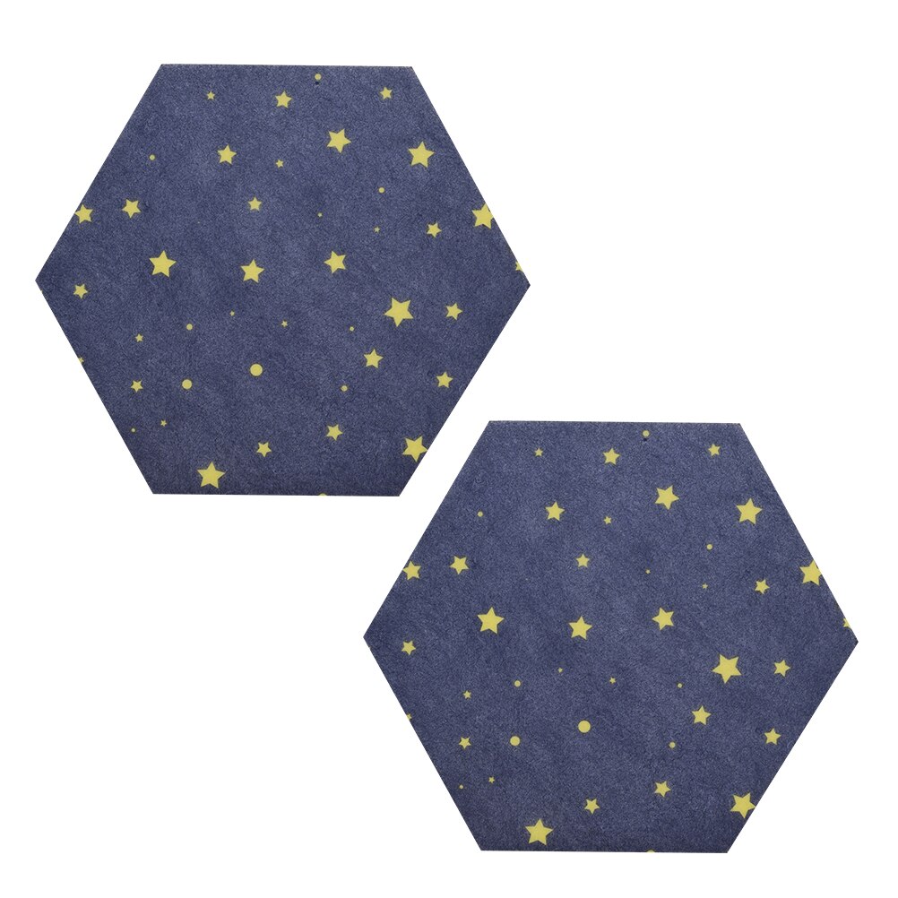 2Pcs Hexagon Felt Board DIY Wall Bulletin Board Self Adhesive Message Board: Default Title