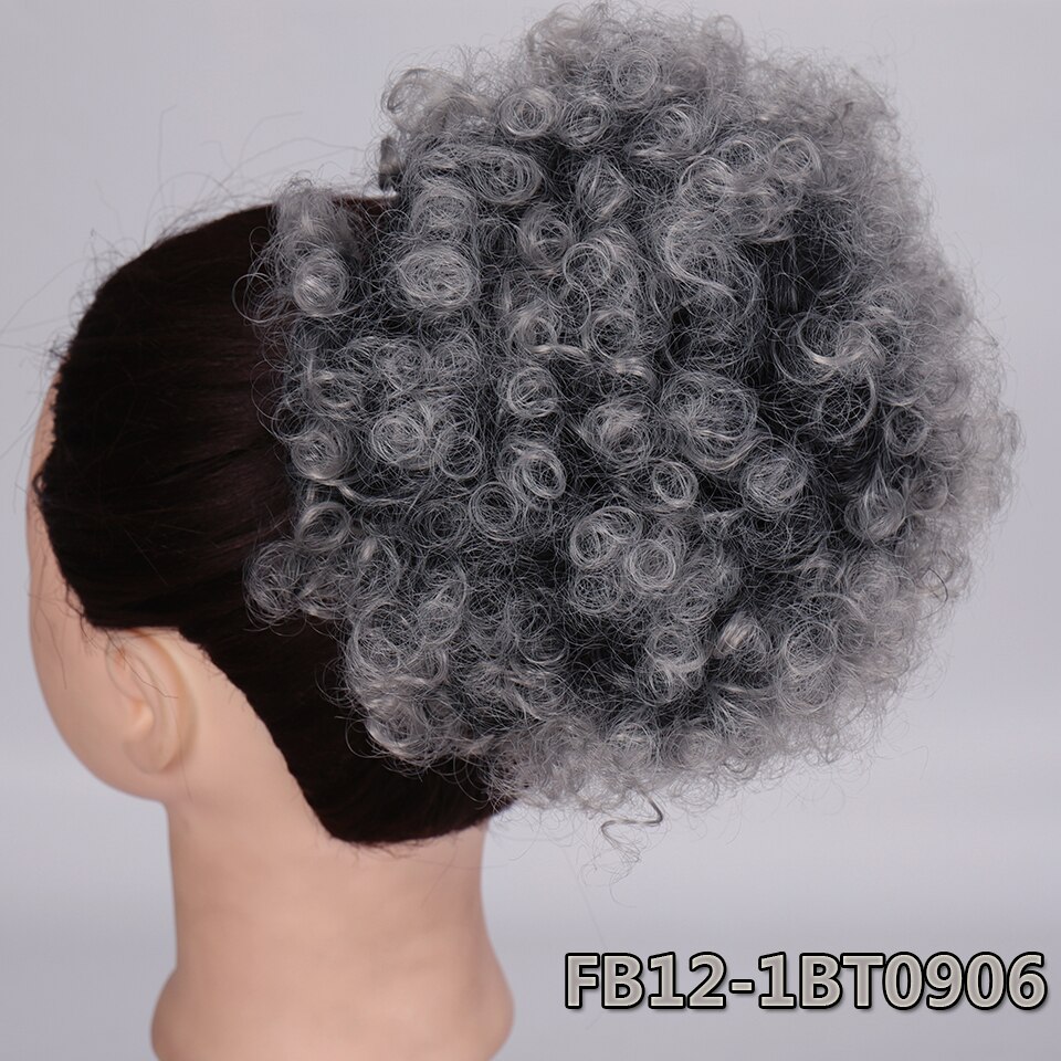 SHANGKE Synthetic Afro Puff Hair Bun Curly Hair Accessories Drawstring Ponytail Women's Chignon Hair Clips in Hair Extension
