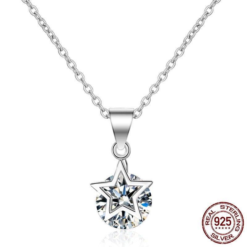 Doppio anello chiusura corta chiusura a forma di gatto collana con ciondolo a stella per regalo di gioielli in zircone CZ moda donna: STN002