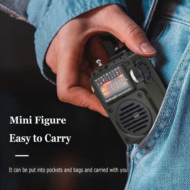 Draagbare Pocket Radio Mini Bluetooth 5.0 Speaker Ondersteuning Opname U Disk Tf Card Hoofdtelefoon Stereo Muziek Speler Met Zaklamp