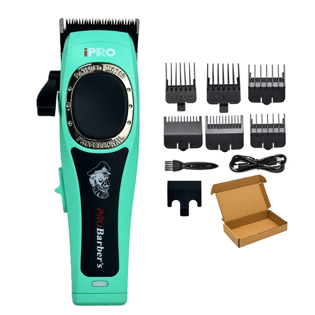 Professionele mannen Tondeuse 7500 RPM Gradiënt Barbershop Tondeuse DLC FADE Blade 2600 mAh Salon Gereedschap S1093: YELLOW