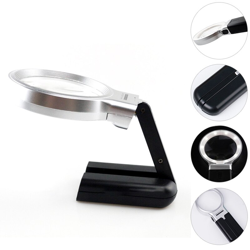 Head Wear Magnifier Adjustable Size Headband Magnifying Repair Work Light High Transparency LED Light Head Lamp: With 10 LED