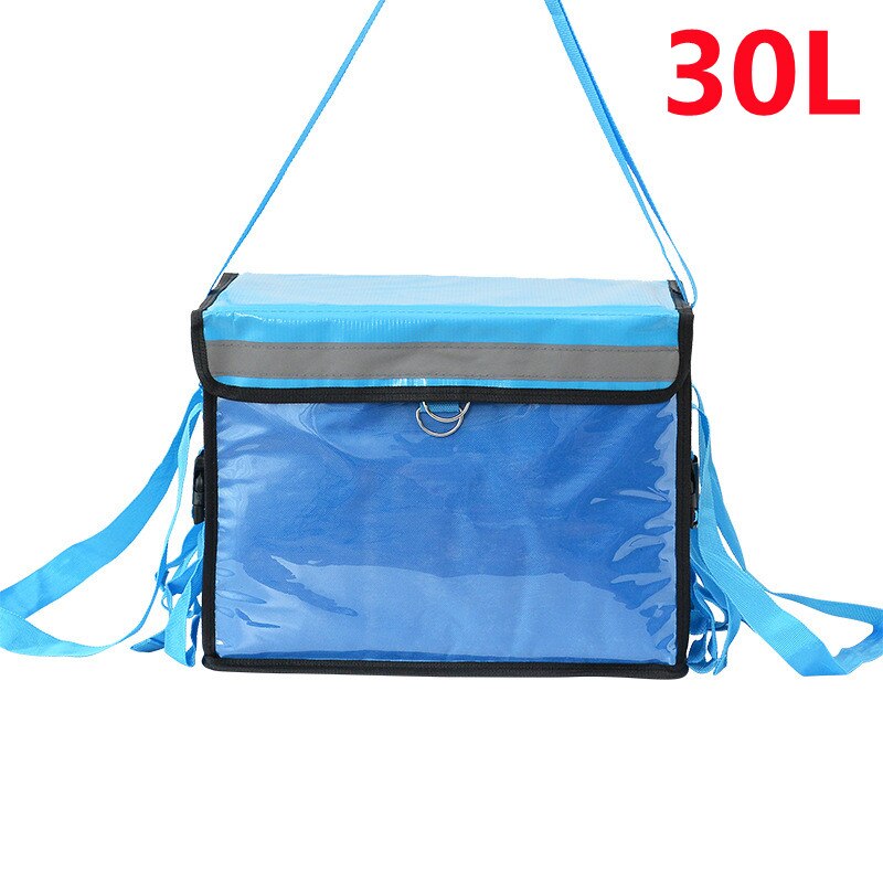 Large Waterproof Picnic Cooler Bag Outdoor Insulated Thermal Food Drink Box Travel Thicken Camping Refrigerator Bags: 30L-Blue