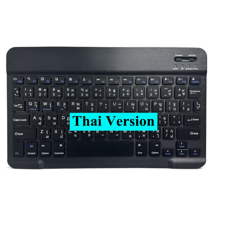 Para Ipad Tablet Azerty teclado tailandés con árabe francés ruso español Bluetooth teclado inalámbrico ratón Android Universal 10": Plata