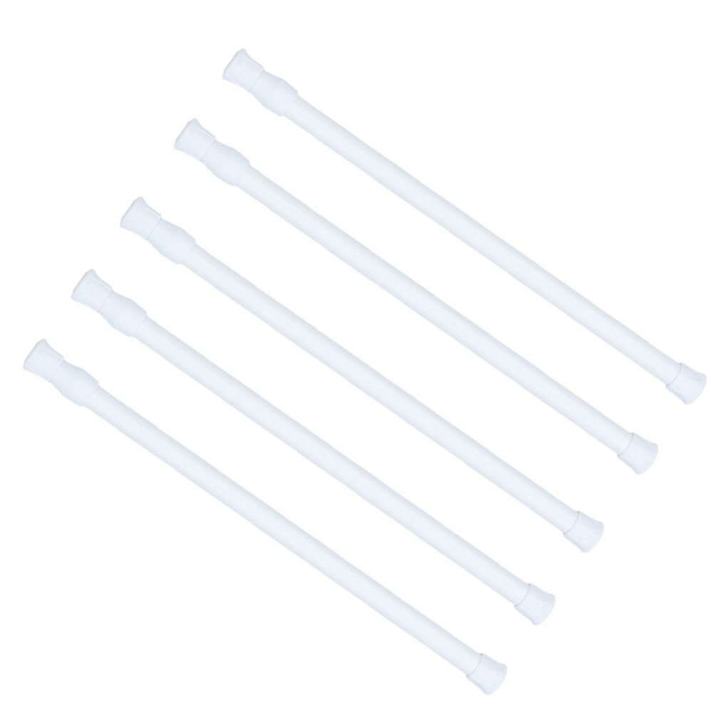 5 Pcs Tension Rod Cupboard Bars Curtain Rod Adjustable Telescopic Tension Rods (White, 40-70cm)