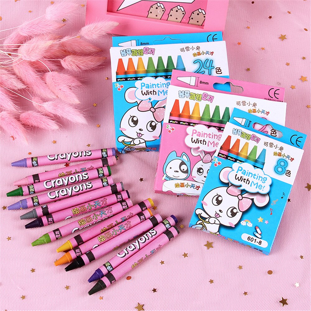 8/12/24 colores no tóxicos cera crayones Graffiti pluma para dibujo de chico plumas en colores Pastel Resaltadores suministros de arte de navidad