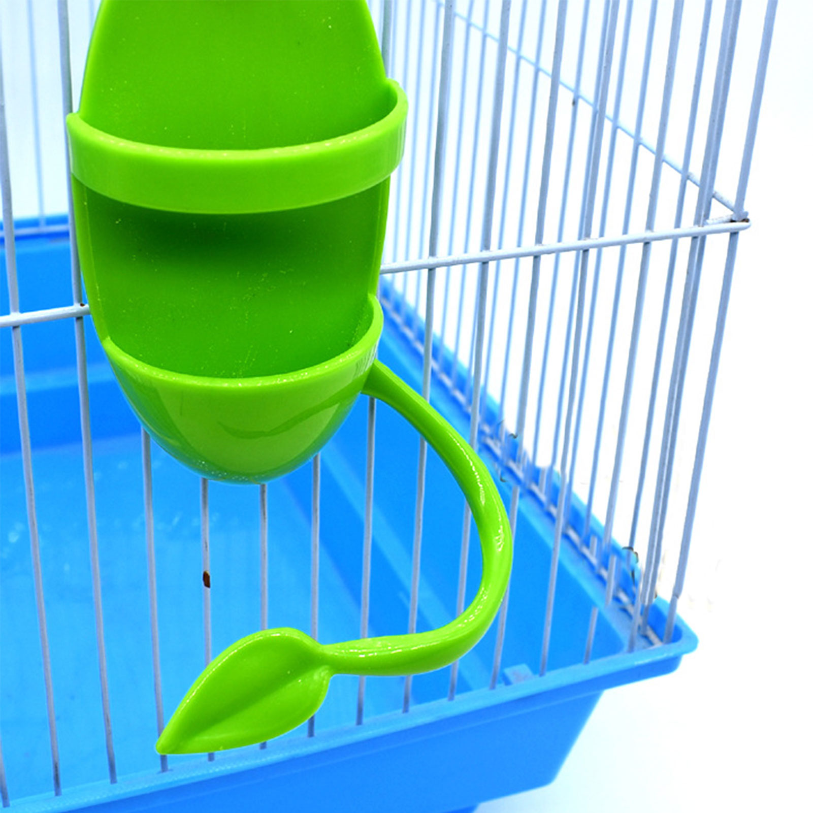 Alimentador de loro con soporte de pie para frutas y verduras, contenedor colgante de plástico, jaula, accesorios, suministros para aves y mascotas,