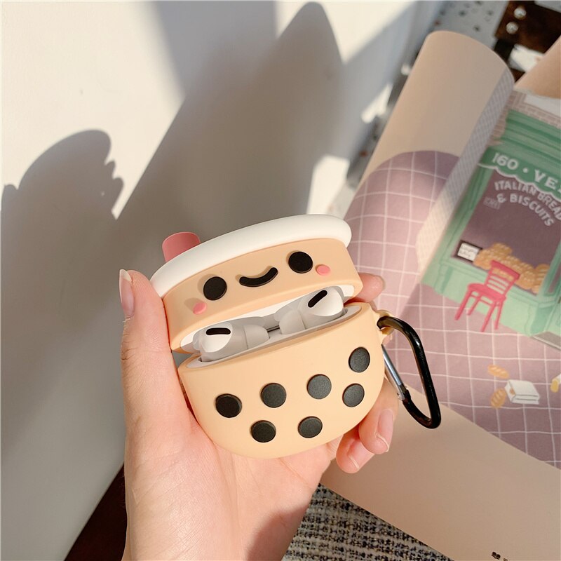 3d boba tea siliconen hoesje voor apple airpods 3/2/1 hoesje bluetooth oordopjes beschermhoes voor airpods pro hoesjes zachte ka: 5 voor airpods pro